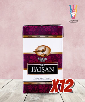 Vinos Faisán Merlot 1 Lt. Tetra Pak x12