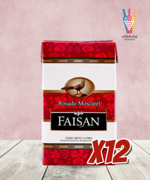 Vinos Faisán Rosado Moscatel 1 Lt. Tetra Pak x12
