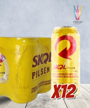 Cerveza Skol Lata 473ml x12 llevando 10 fundas